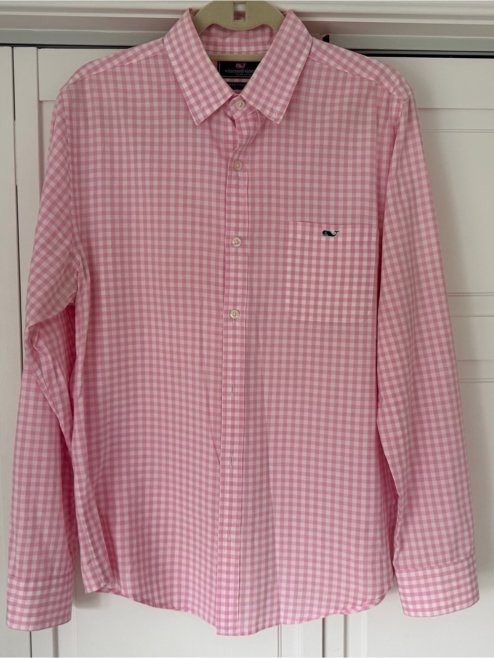 Vineyard Vines Pink Gingham Long-Sleeve Button-Down Shirt